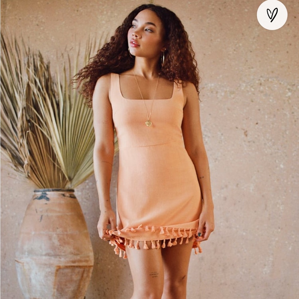 Feel like sunshine orange wash mini dress